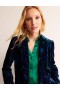Black Women's Boden Tie-Waist Velvet Jacket