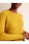 Yellow Women's Boden Embroidered Crew Neck Sweater