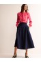 Navy Women's Boden Isabella Cotton Sateen Skirts