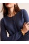 Blue Women's Boden Fluffy Henley Pointelle Sweater