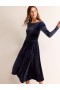 Navy Women's Boden Abigail Velvet Midi Dress