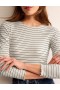 White Stripes Women's Boden Long Sleeve Metallic Tops