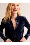 Navy / Pink Women's Boden Sienna Velvet Shirts