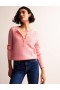 Pink Women's Boden Fluffy Henley Pointelle Sweater