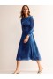 Deep Blue Women's Boden Hotched Devore Midaxi Dress