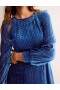 Deep Blue Women's Boden Hotched Devore Midaxi Dress