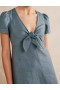Deep Blue Women's Boden Tie Front Linen Midi Dress