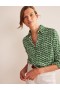 Green Women's Boden Straight-Fit Twill Shirts