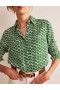 Green Women's Boden Straight-Fit Twill Shirts