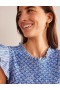 Blue / Stripes Women's Boden Smocked Stripe Midi Dress