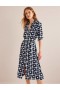 Navy Women's Boden Printed Midi Shirts Dress