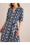 Navy Women's Boden Printed Midi Shirts Dress