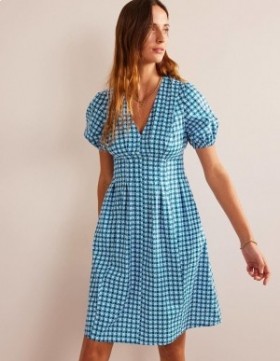 Blue Women's Boden V-Neck Dart Detail Dress