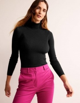 Black Women's Boden Catriona Roll Neck Sweater
