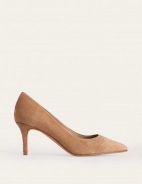 Khaki Women's Boden Lara Mid-Heeled Court Shoes