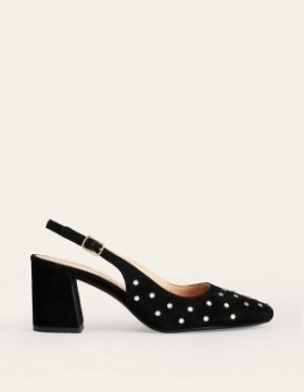 Black Women's Boden Slingback Mid-Heel Heels