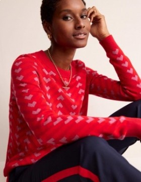 Red Women's Boden Jacquard Sweater