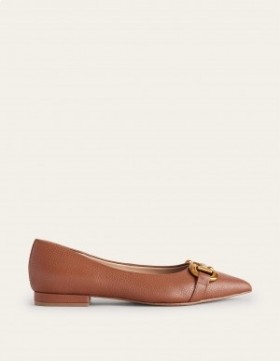 Brown Women's Boden Iris Snaffle Ballet Flats