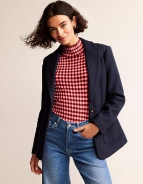 Navy Women's Boden Marylebone Textured Blazer