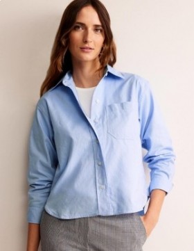 Blue Women's Boden Relaxed Cotton-Poplin Shirts