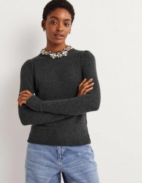 Grey Women's Boden Lofty Cashmere Sweater