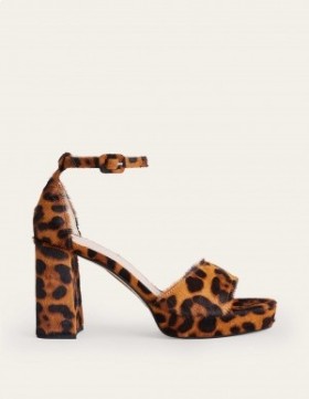 Leopard Women's Boden Heeled Platform Sandals