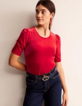 Red Women's Boden Velvet Party T shirts