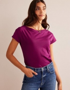 Purple Women's Boden Supersoft Boat Neck T shirts