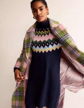 Navy Women's Boden Edith Fair Isle Knitted Dress