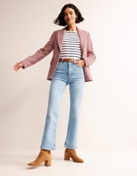 Blue Women's Boden High Rise True Straight Jeans