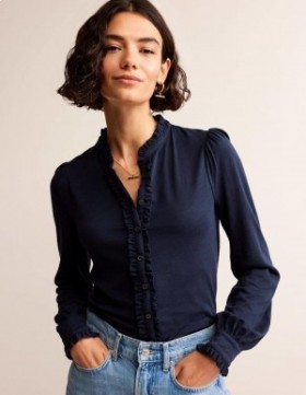 Navy Women's Boden Caroline Jersey Shirts