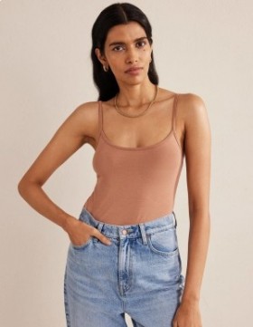 Light Brown Women's Boden Plain Cami Tops