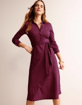 Pink Women's Boden Laura Jersey Midi Shirts Dress