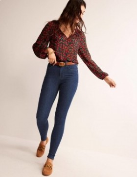 Navy Women's Boden High Rise Skinny Jeans