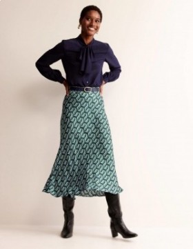 Green Women's Boden Cecelia Midi Skirts