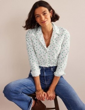 Green Women's Boden Sienna Cotton Shirts