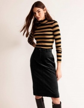 Black Women's Boden Margot Cord Midi Skirts