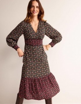 Multicolor Women's Boden Hotch Potch Tiered Tea Dress