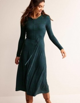 Green Women's Boden Lucy Jersey Midi Dress