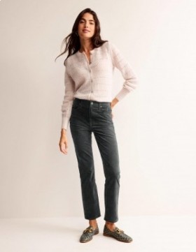 dark grey Women's Boden Velveteen Slim-Straight Jeans