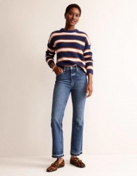 Blue Women's Boden Mid Rise Baby Kick Jeans
