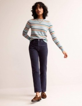 Navy Women's Boden Corduroy Slim Straight Jeans