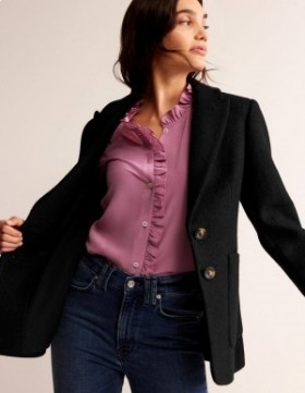 Black Women's Boden Marylebone Textured Blazer