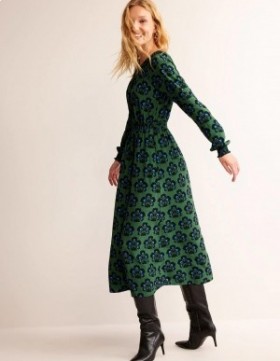 Green Women's Boden Gather Raglan Midi Dress