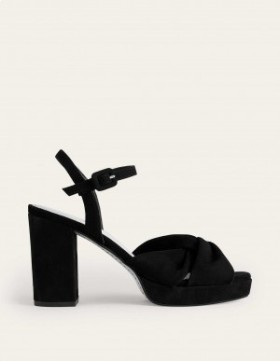 Black Women's Boden Twist-Front Heels