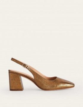 Gold Metal Women's Boden Slingback Mid Heels