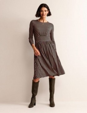 Olive Green Women's Boden Thea Short Jersey Dress