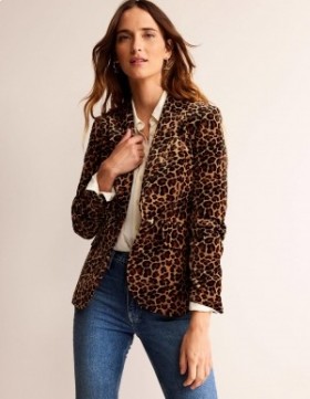 Leopard Women's Boden Marylebone Velvet Blazer