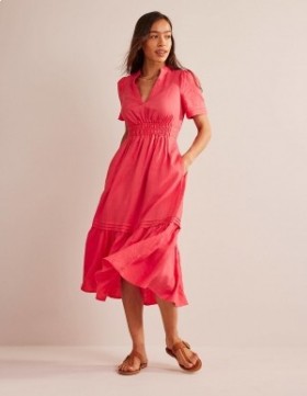 Coral Women's Boden Pintuck Detail Midi Dress