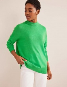 Light Green Women's Boden Cashmere Boyfriend Crew Sweater